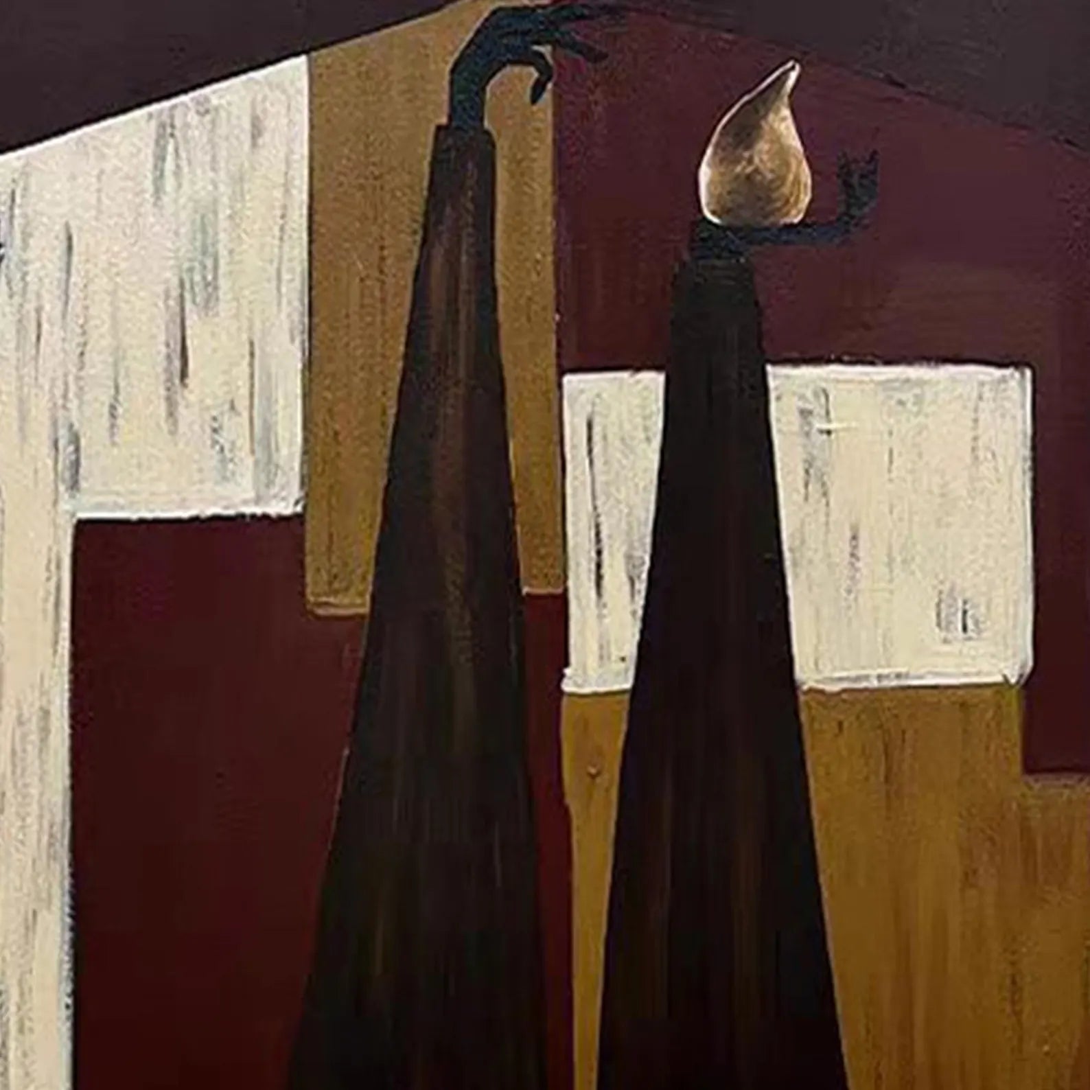 Textured Figural Sophistication | Burgundy White