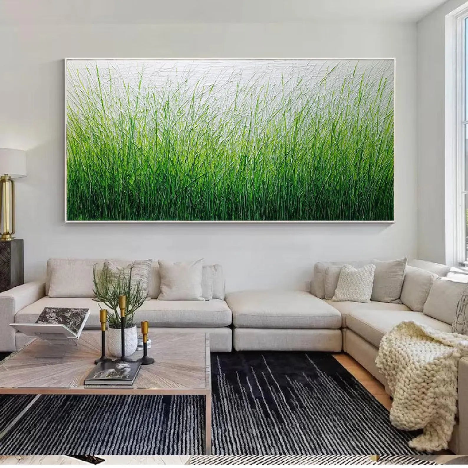 Textured Grass Field Art | Fresh Sophistication