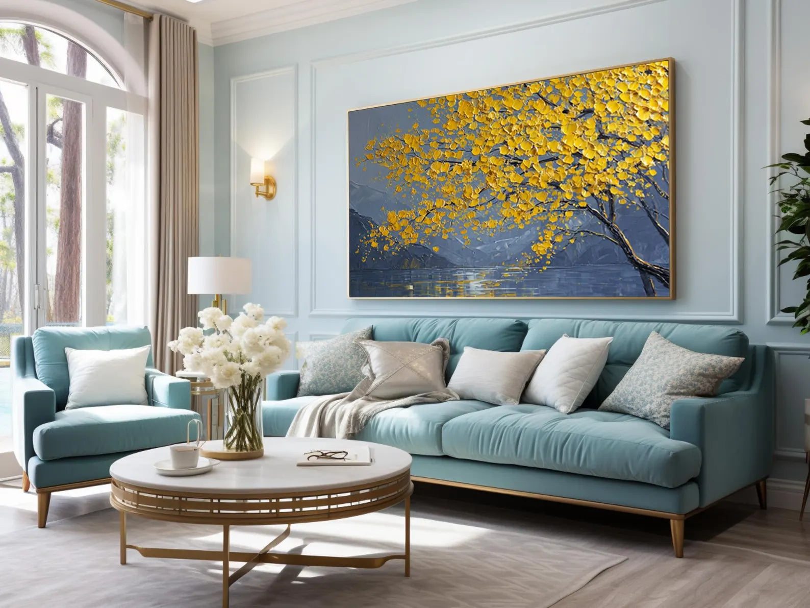 Textured Ginkgo Splendor | Golden Canopy