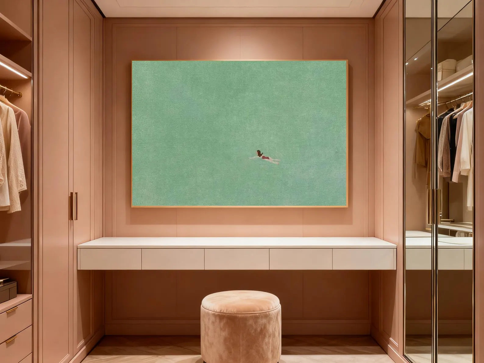 Minimalist Aquatic Serenity | Green Swim