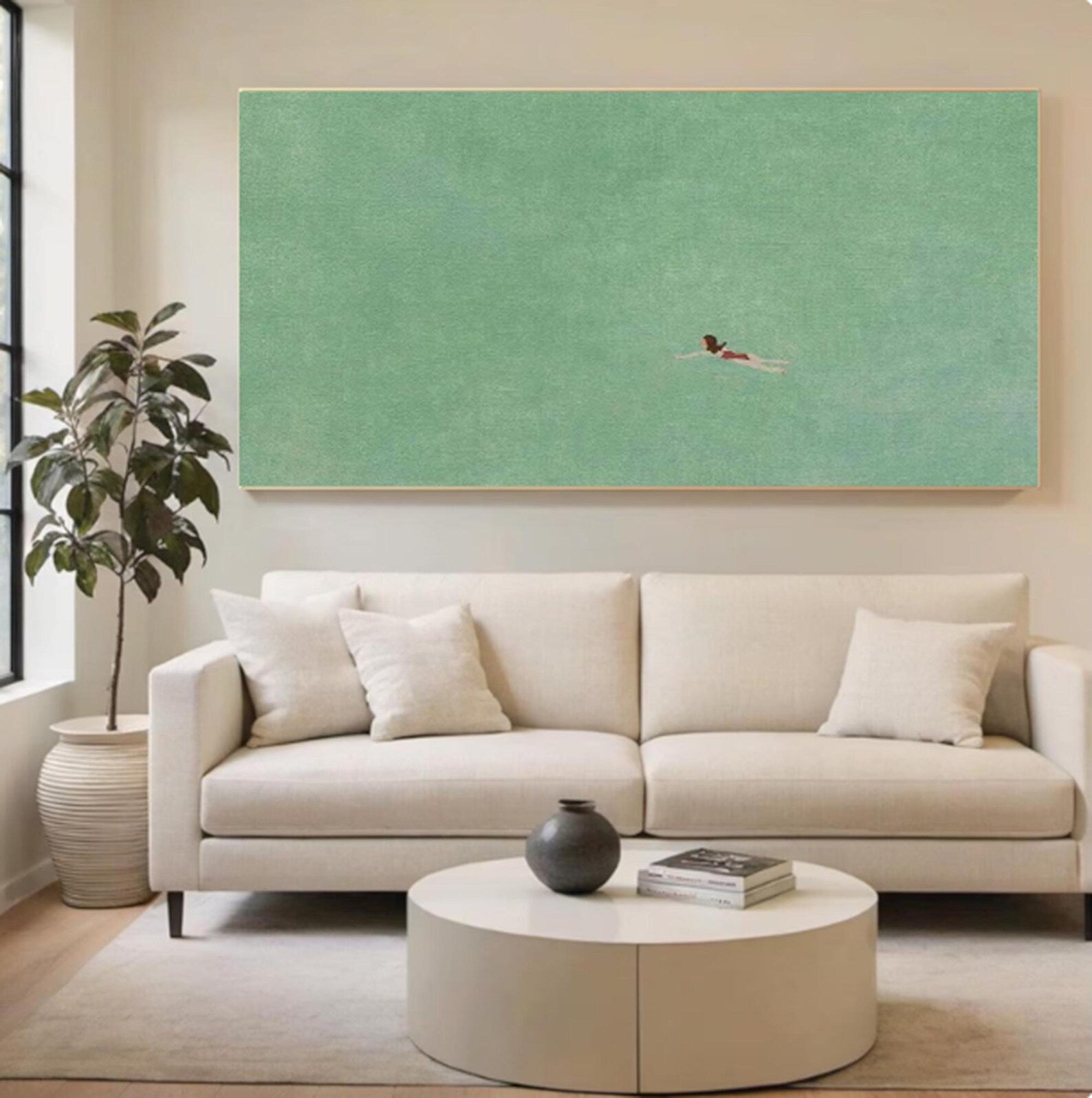 Minimalist Aquatic Serenity | Green Swim