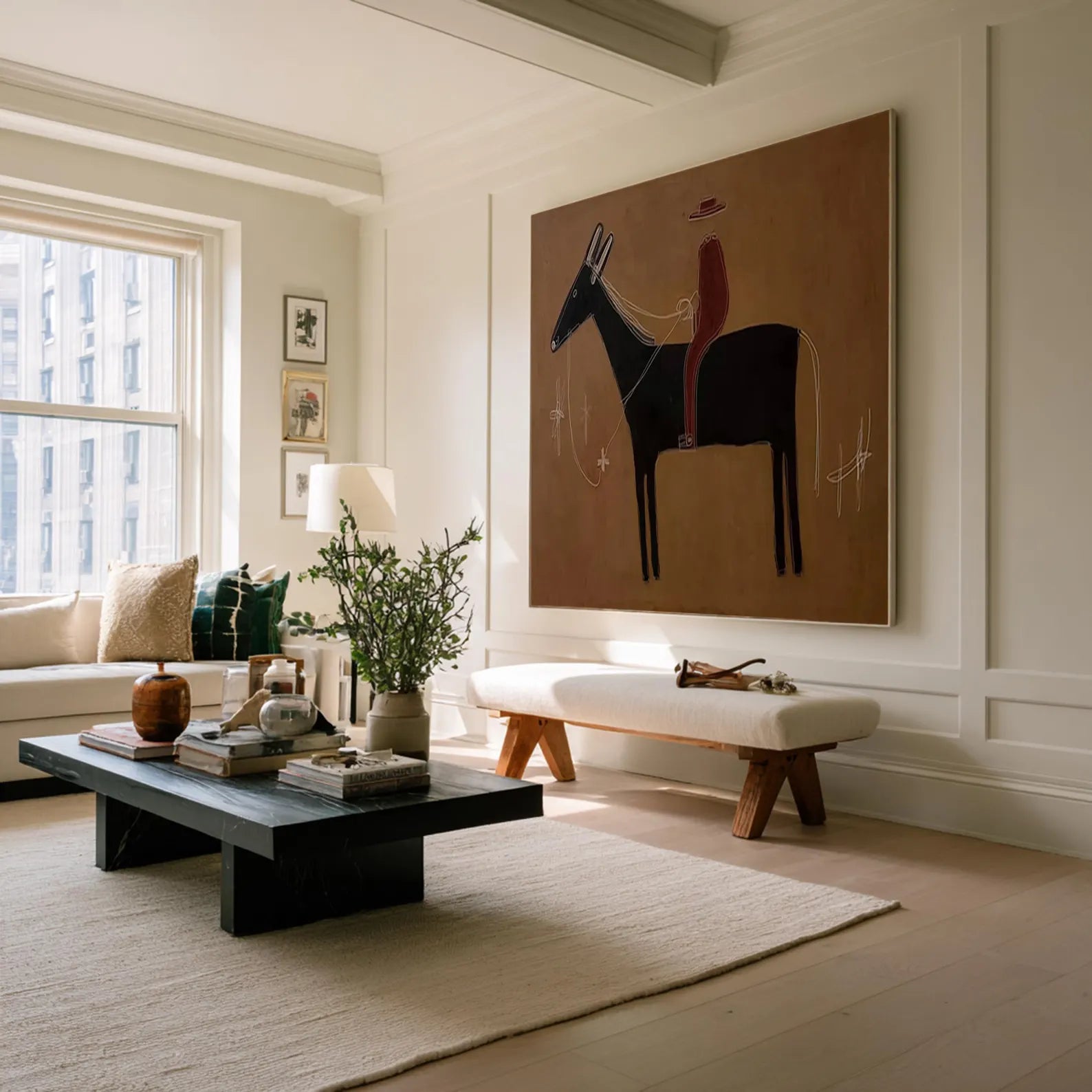 Warm Equestrian Portrait | Black Steed