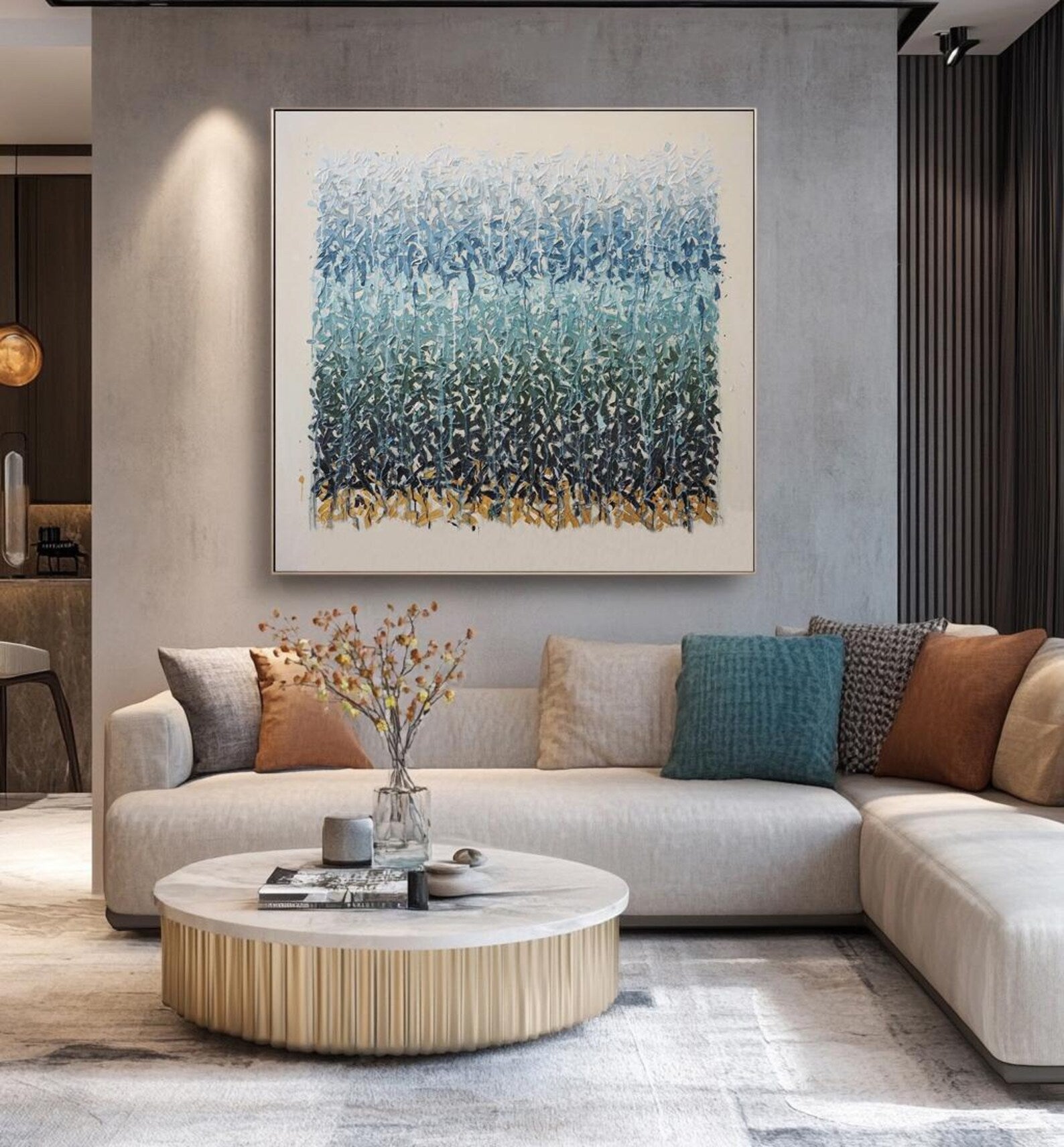 Textured Azure Gradient | Gilded Base