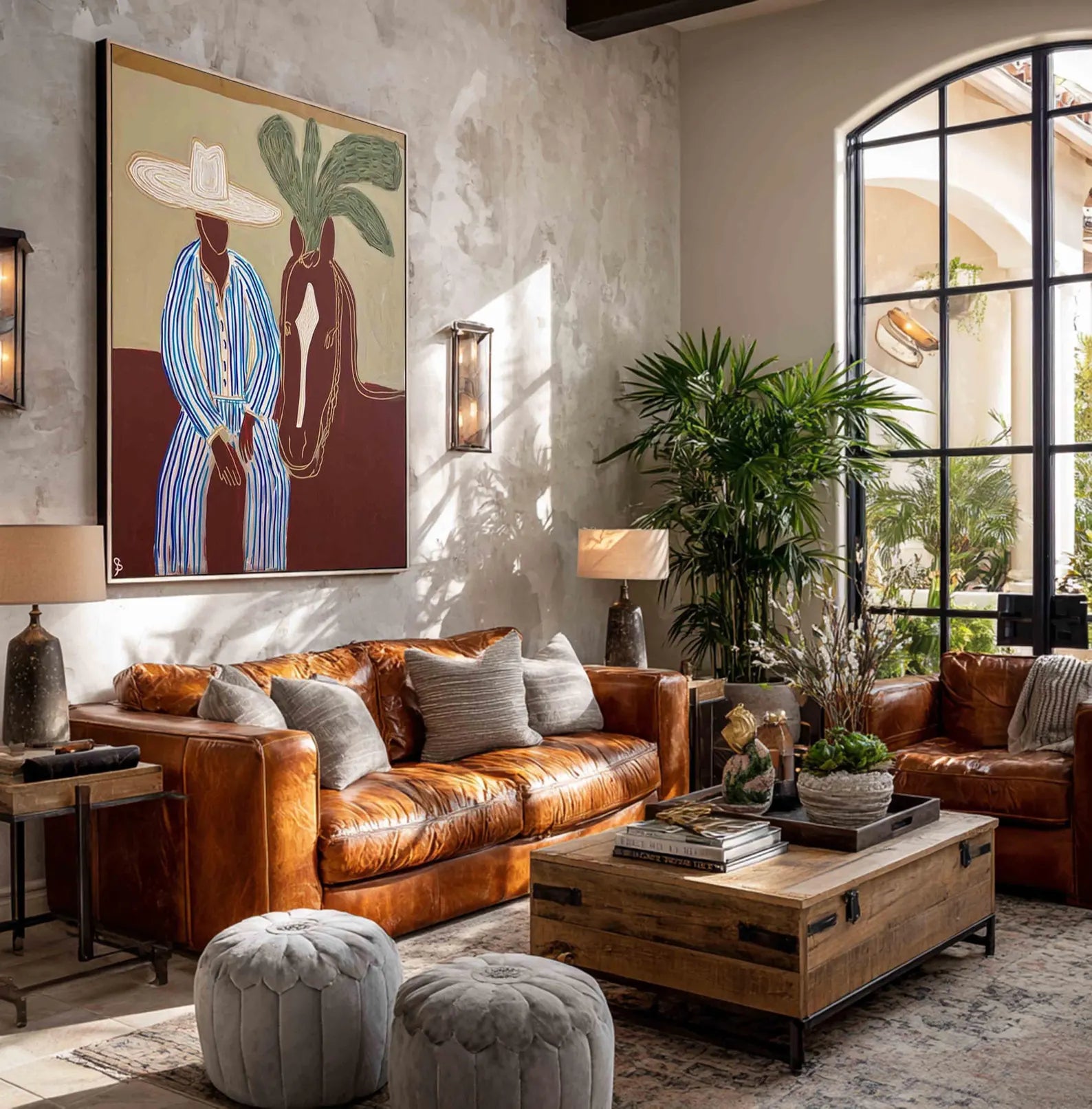 Vibrant Equestrian Duo | Striped Steed