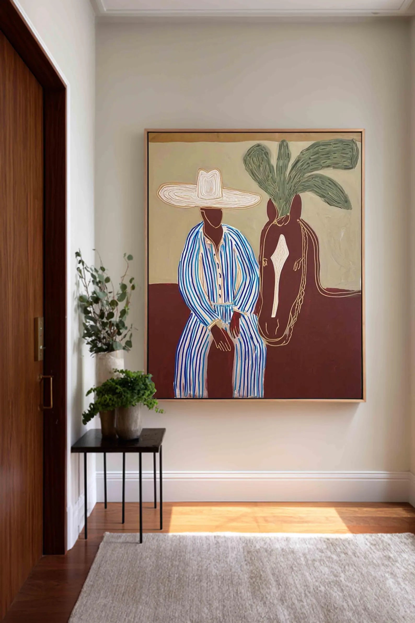 Vibrant Equestrian Duo | Striped Steed