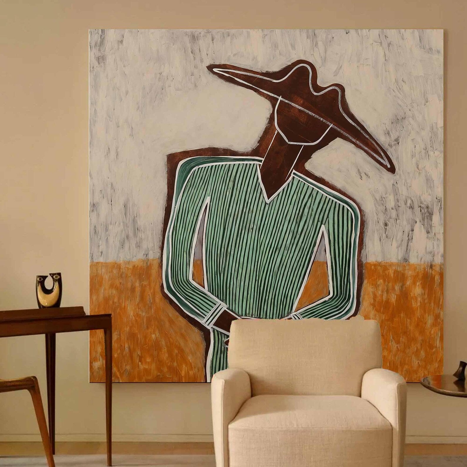 Textured Folk Opulence | Striped Hat