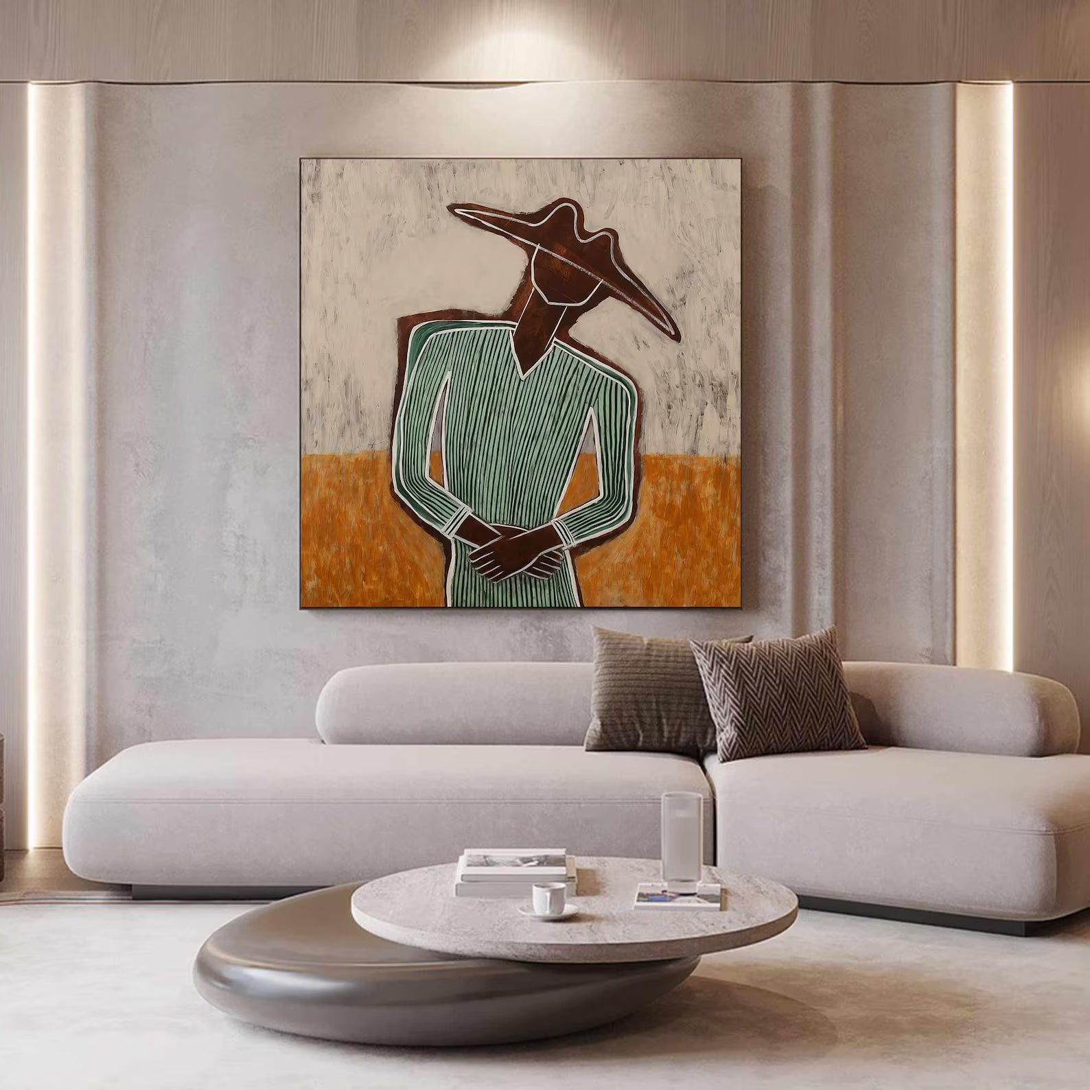 Textured Folk Opulence | Striped Hat