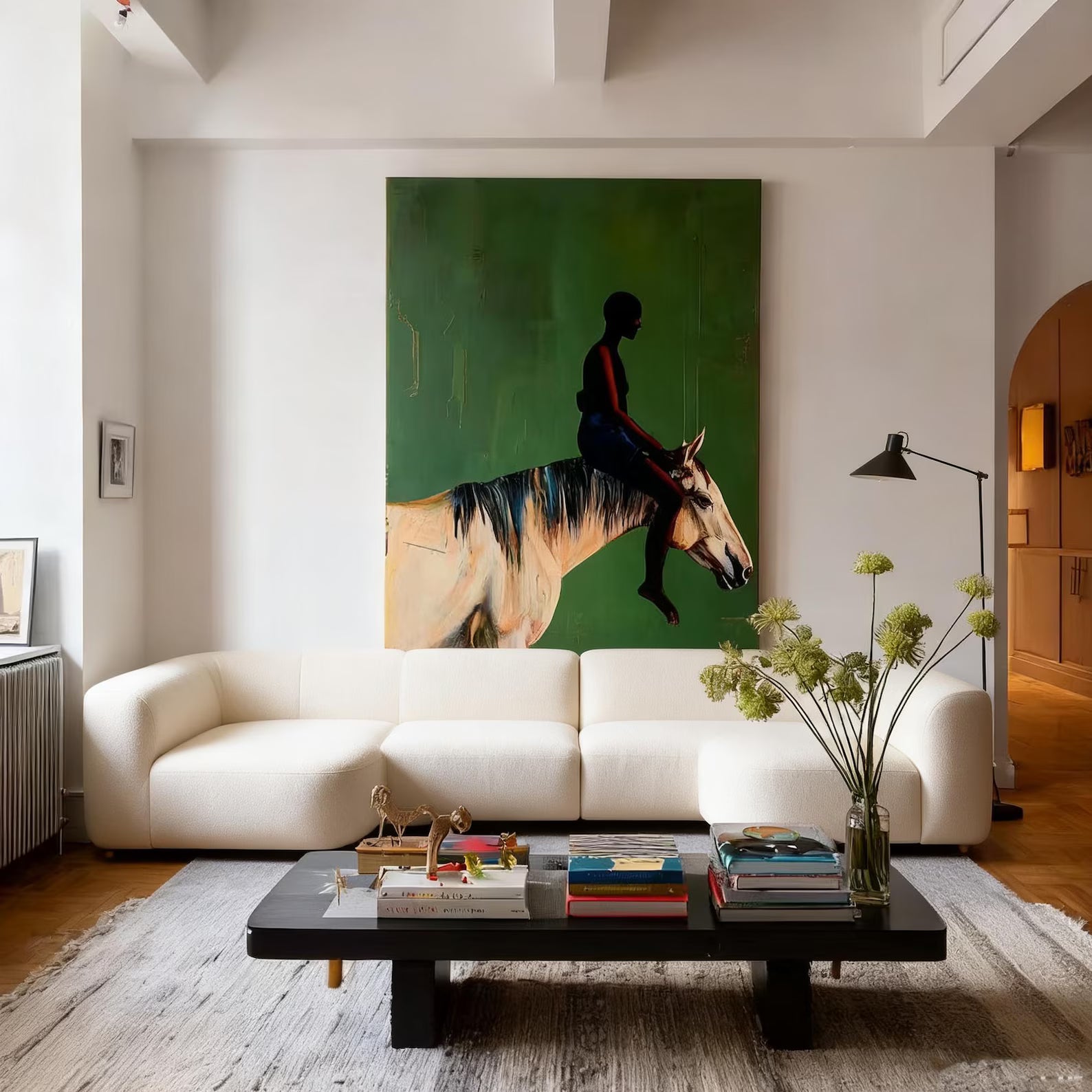 Textured Equine Narrative | Green Beige