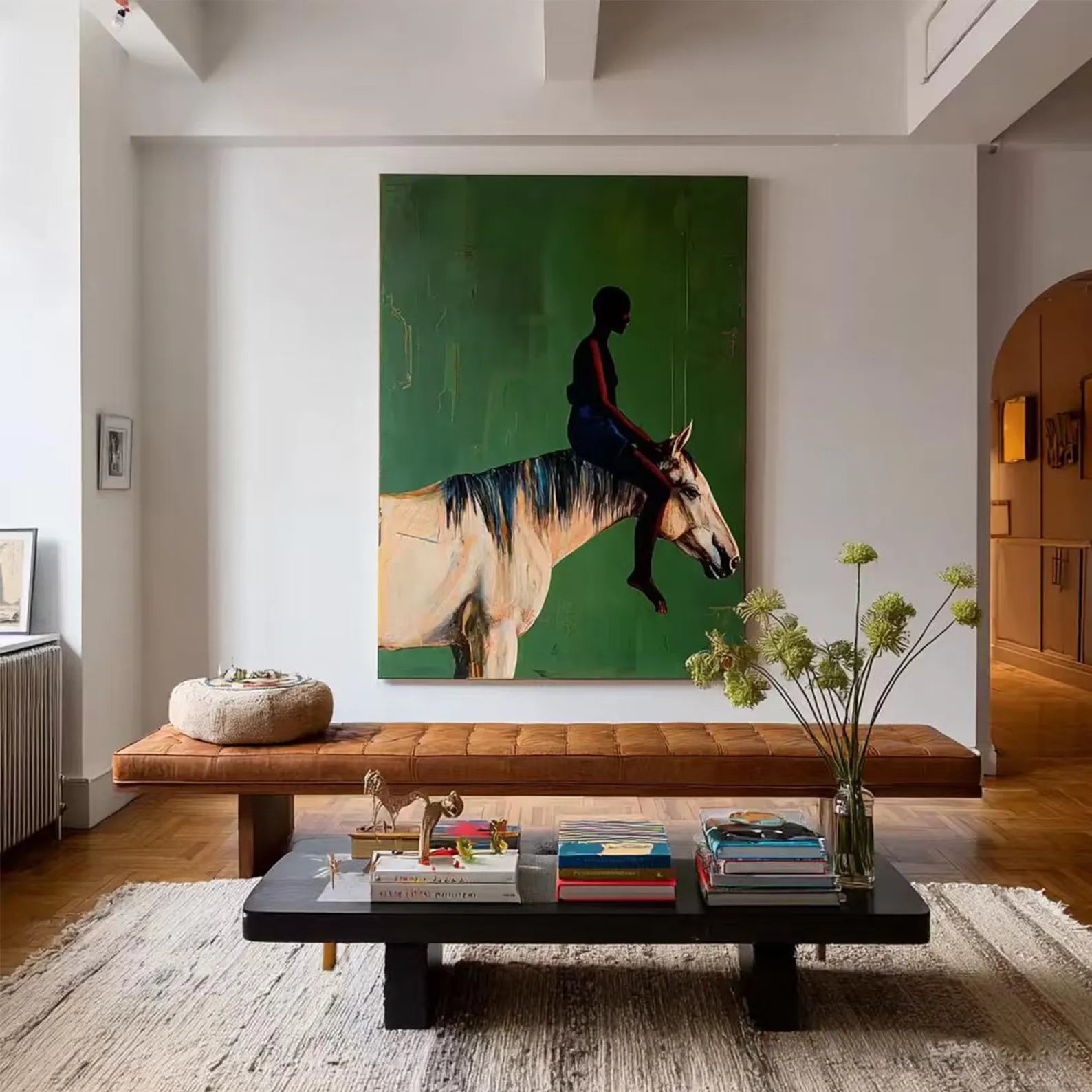 Textured Equine Narrative | Green Beige