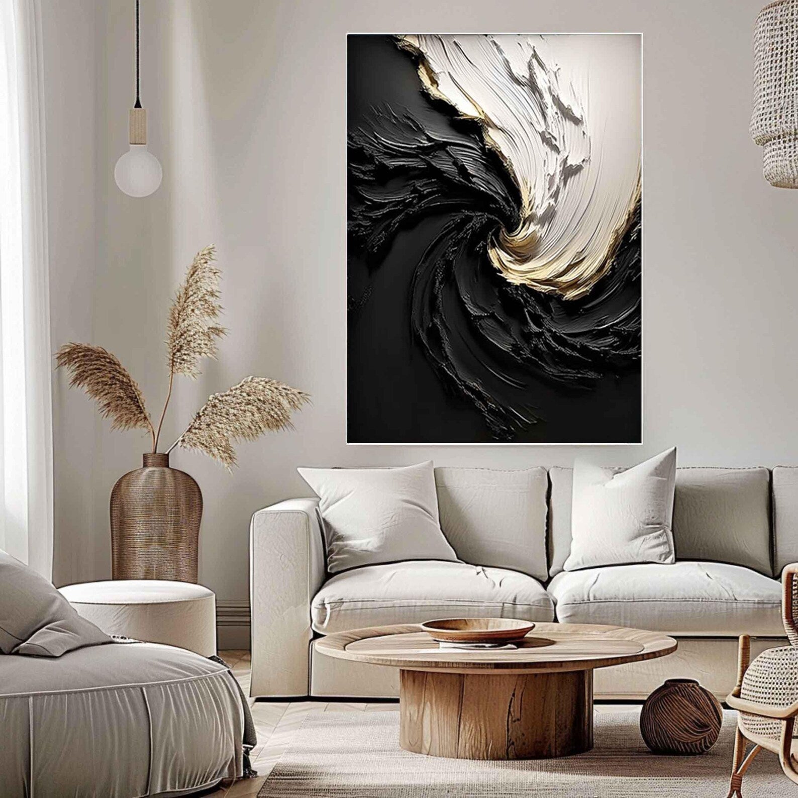 Textured Swirl Luxury | Black Gold