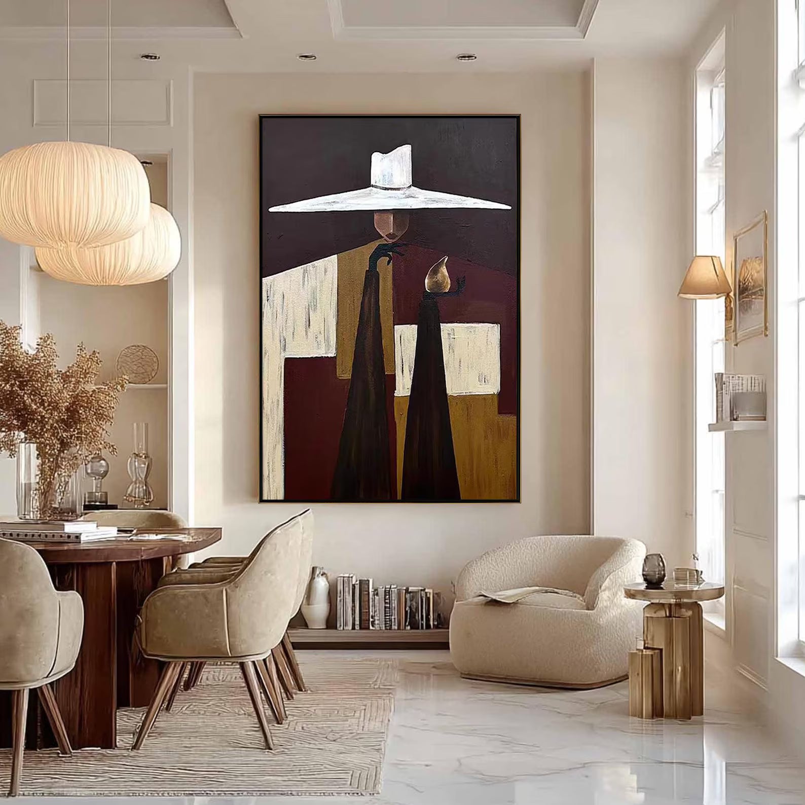 Textured Figural Sophistication | Burgundy White