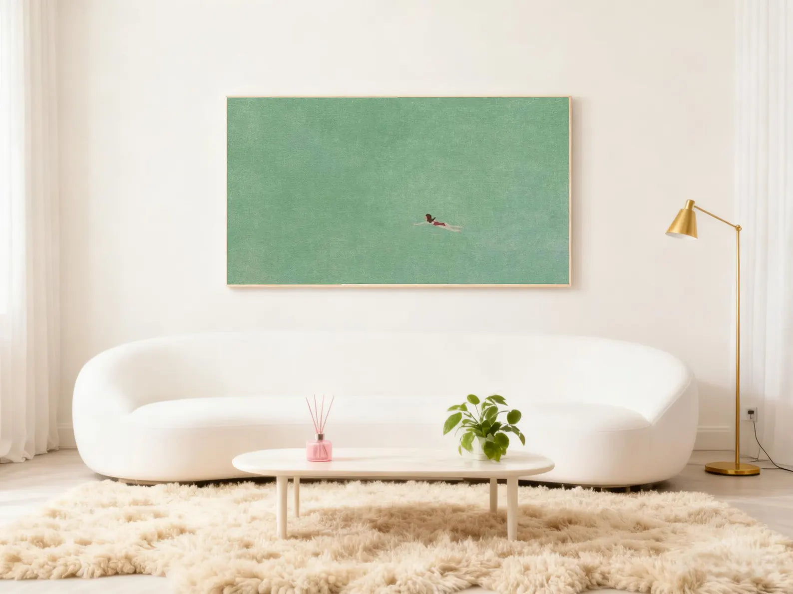 Minimalist Aquatic Serenity | Green Swim