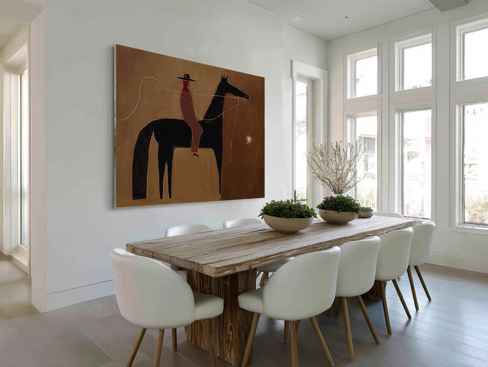 Stylized Equestrian Simplicity | Brown Rider