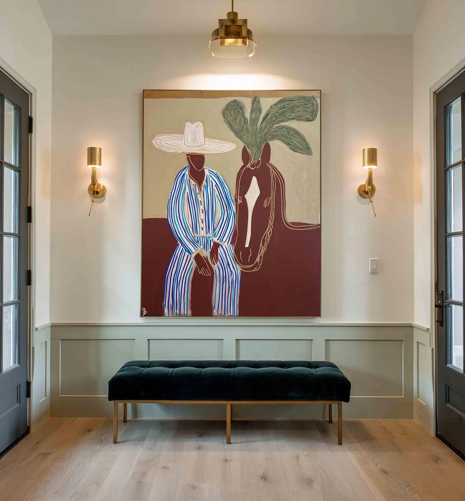 Vibrant Equestrian Duo | Striped Steed