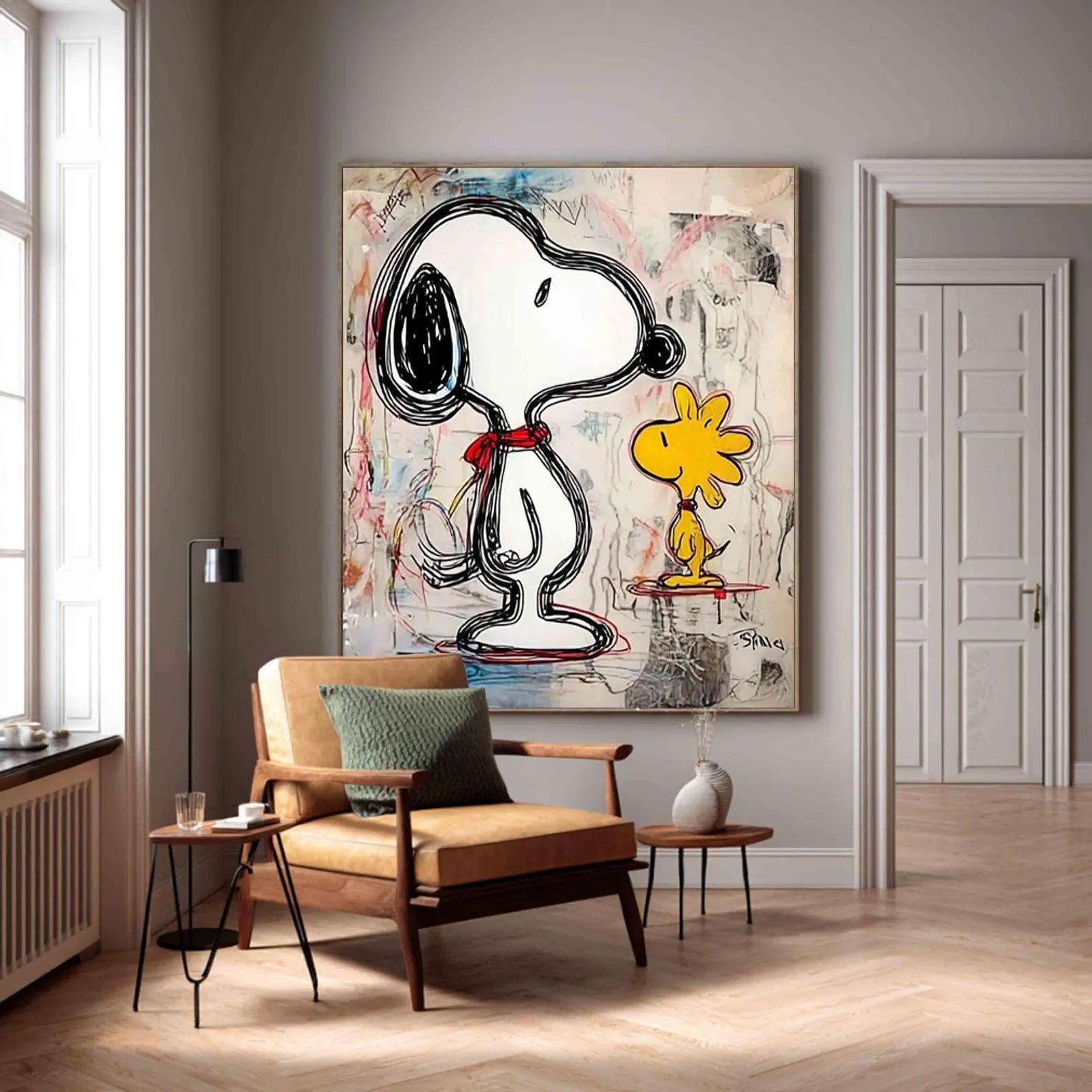 Textured Cartoon Charm | Snoopy Duo