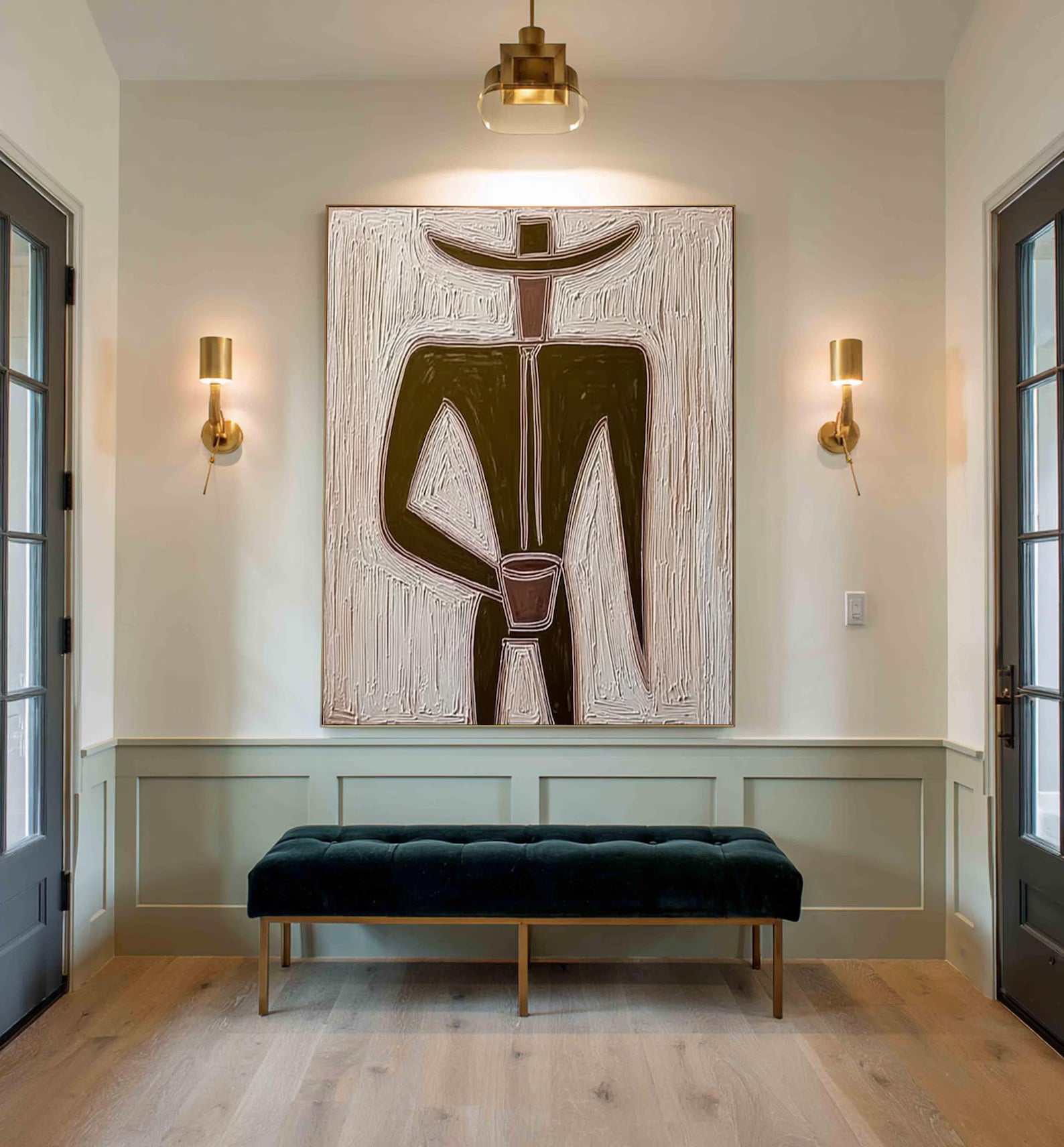 Textured Figure Minimalism | Brown Accent