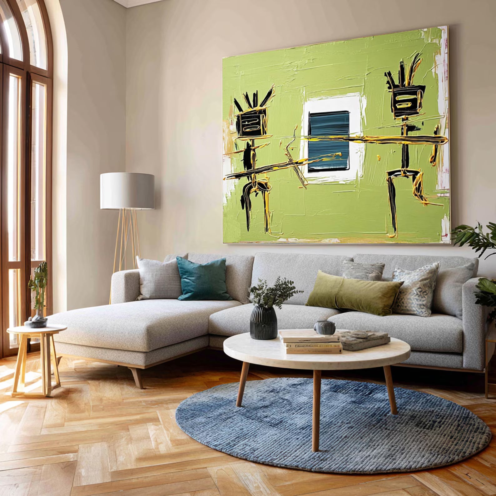 Textured Abstract Silhouettes | Green Backdrop