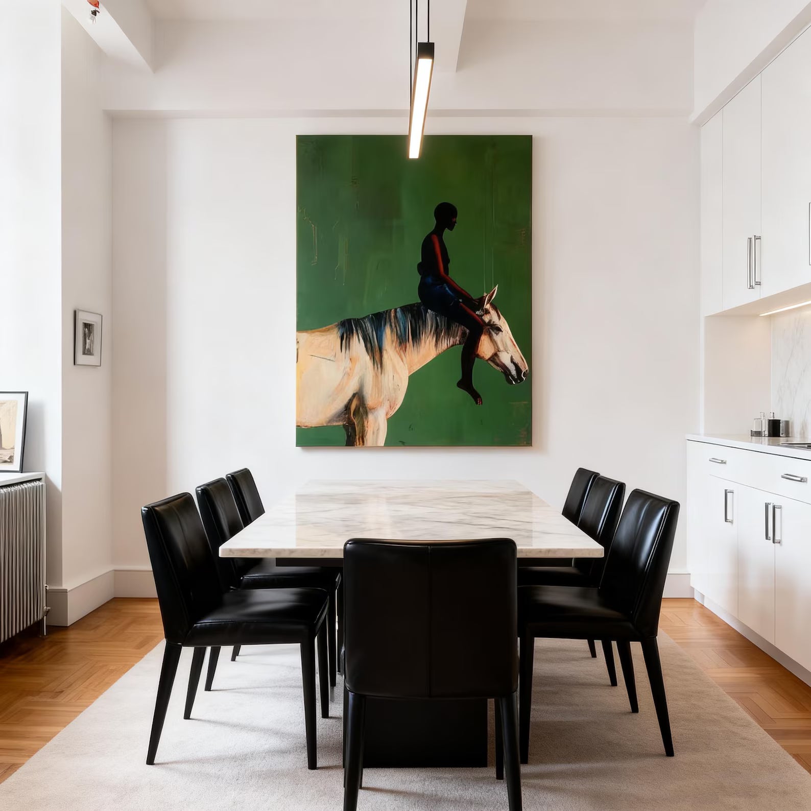 Textured Equine Narrative | Green Beige