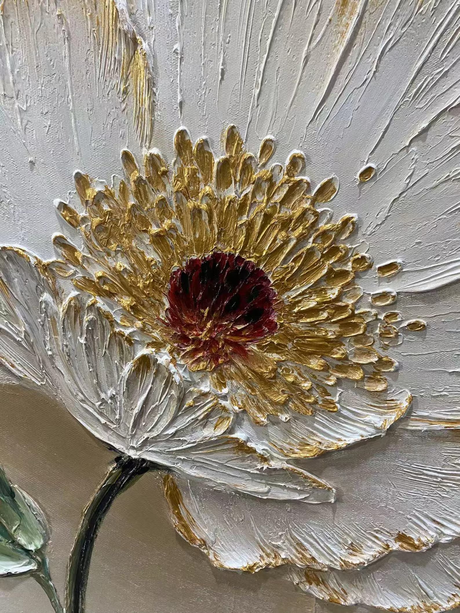 Textured Floral Splendor | Gold Edged