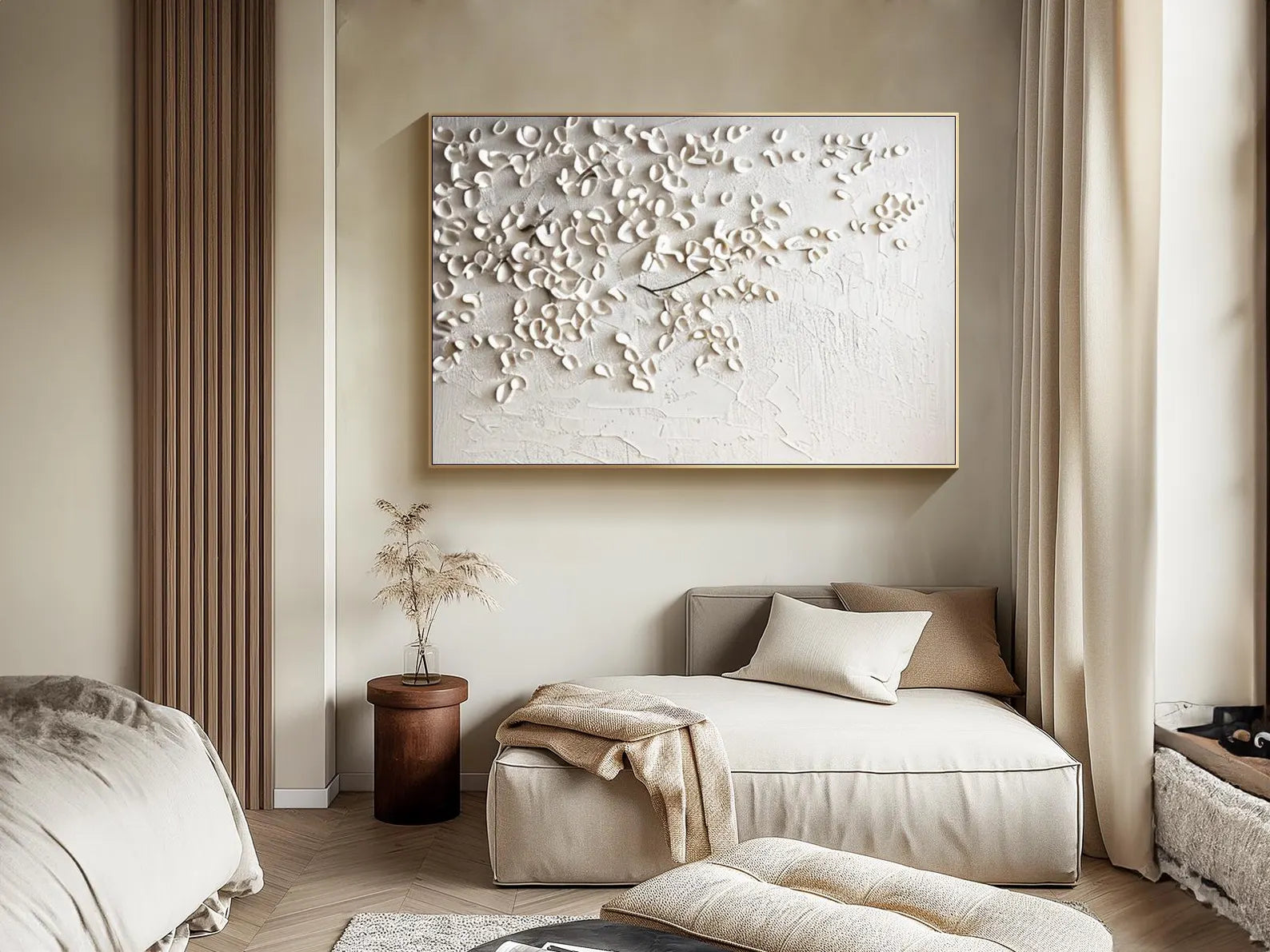 Textured Petal Mosaic | Ivory Hues