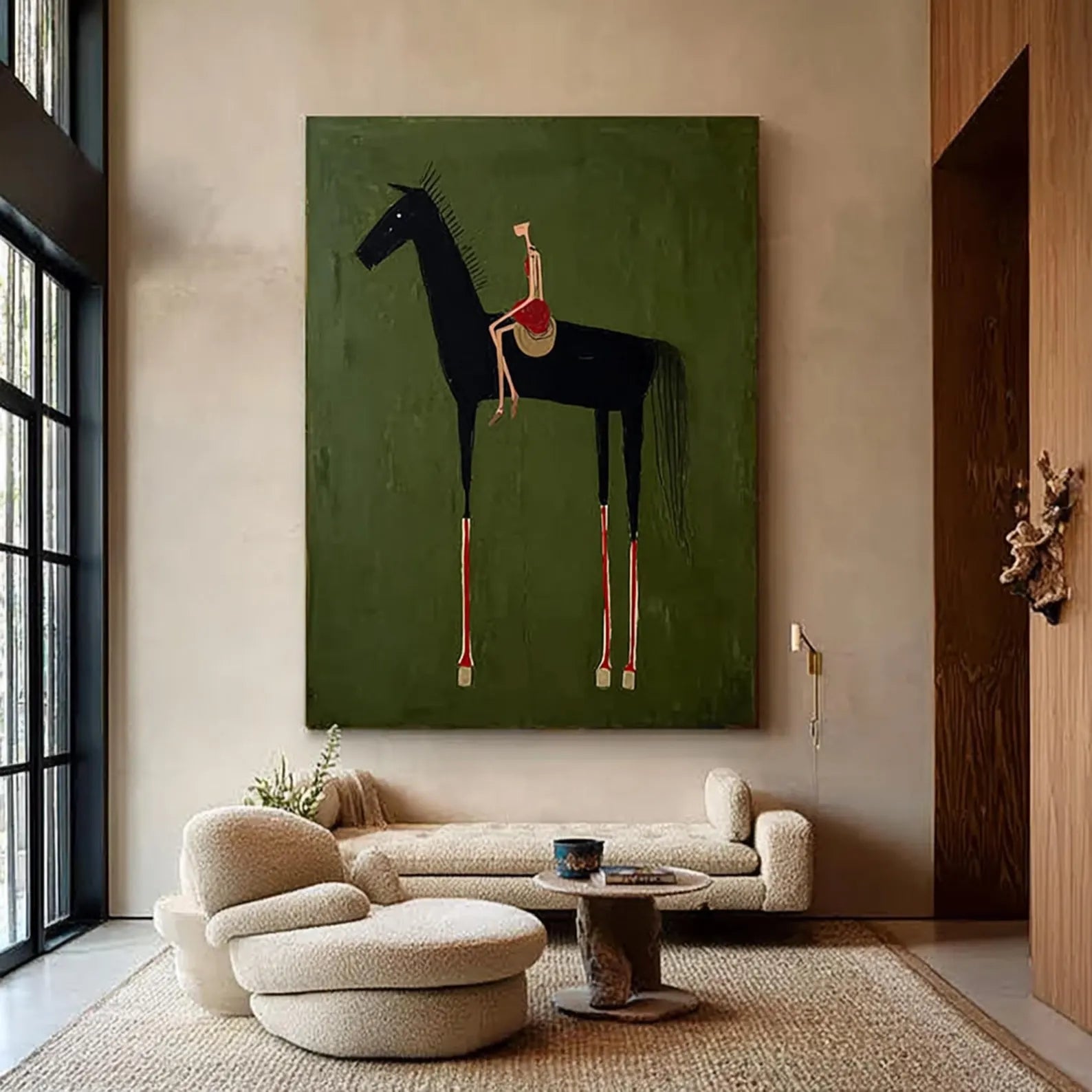 Textured Equestrian Whimsy | Green Steed