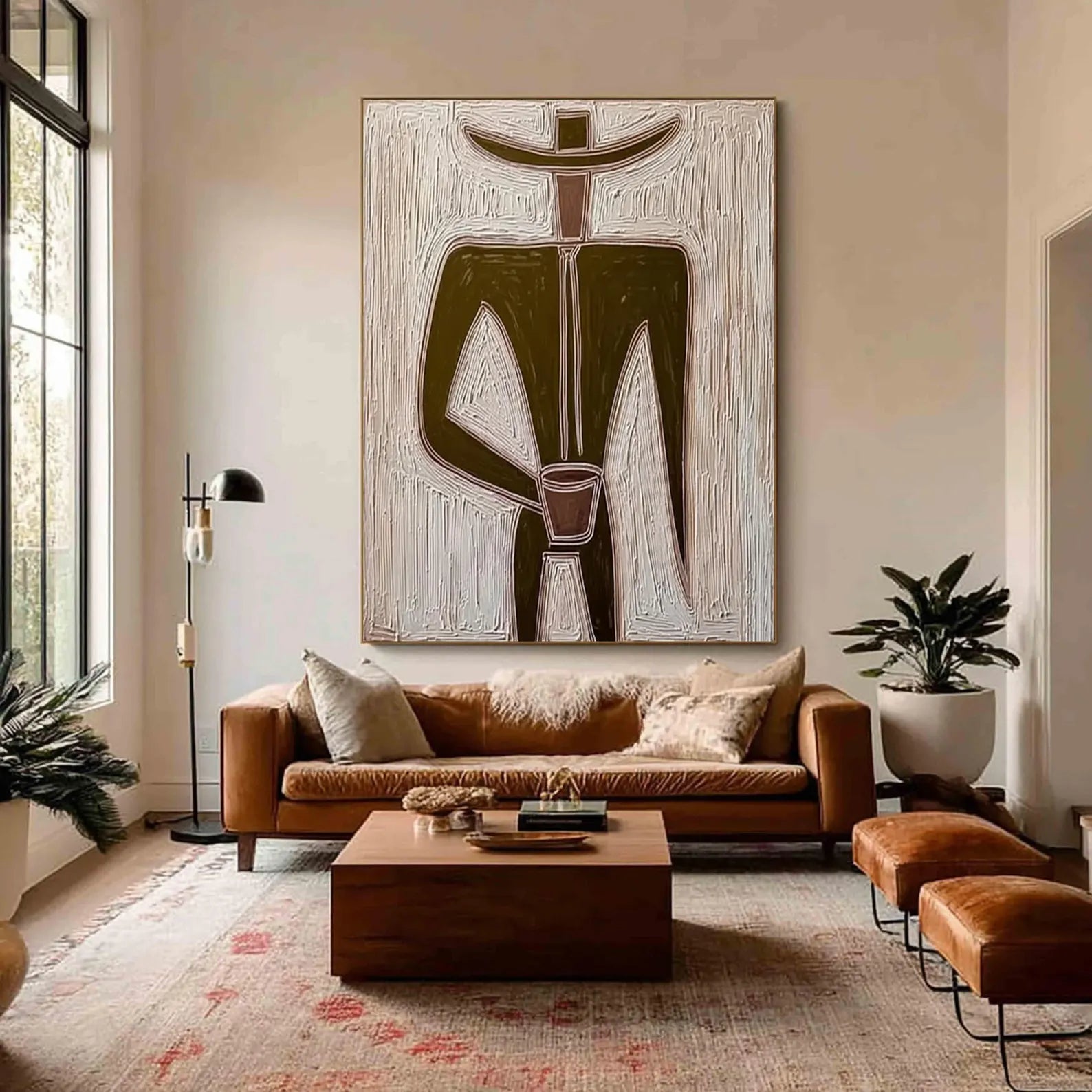 Textured Figure Minimalism | Brown Accent