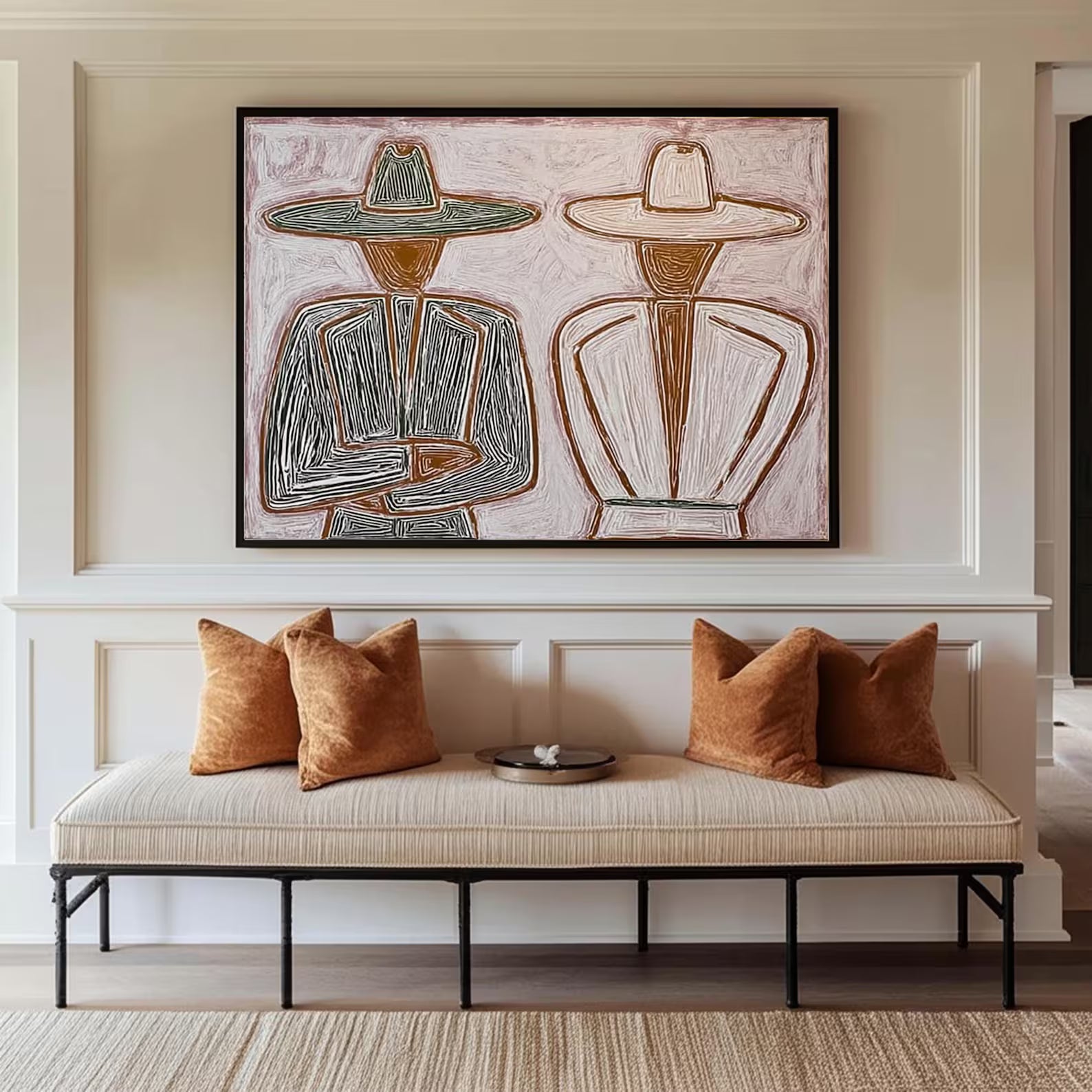 Textured Hat-Clad Silhouettes | Blush Hues