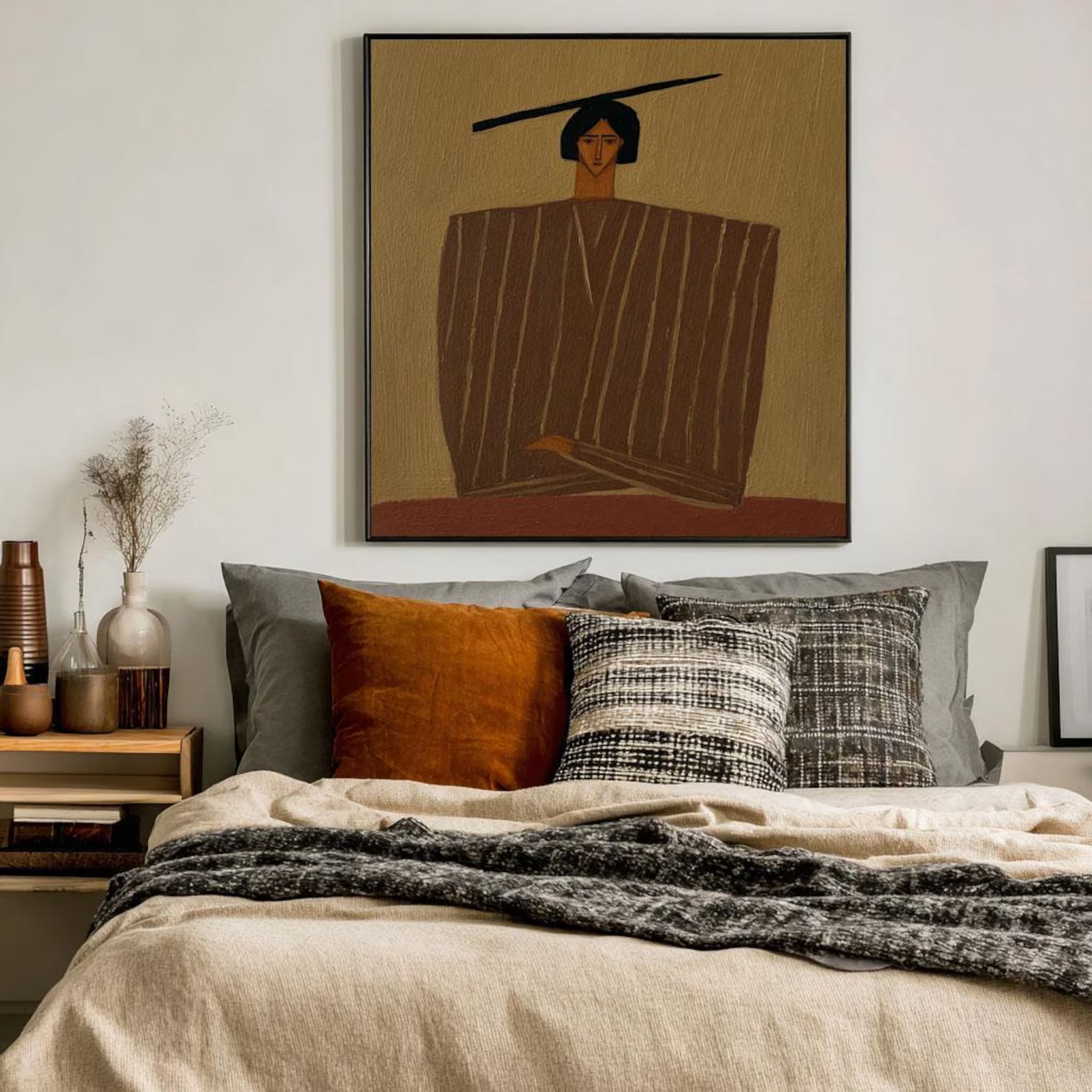 Textured Figural Quiescence | Umber Visage