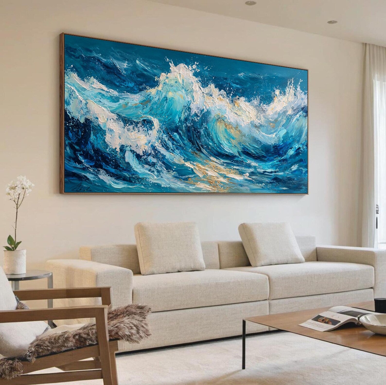 Textured Wave Opulence | Golden Crest