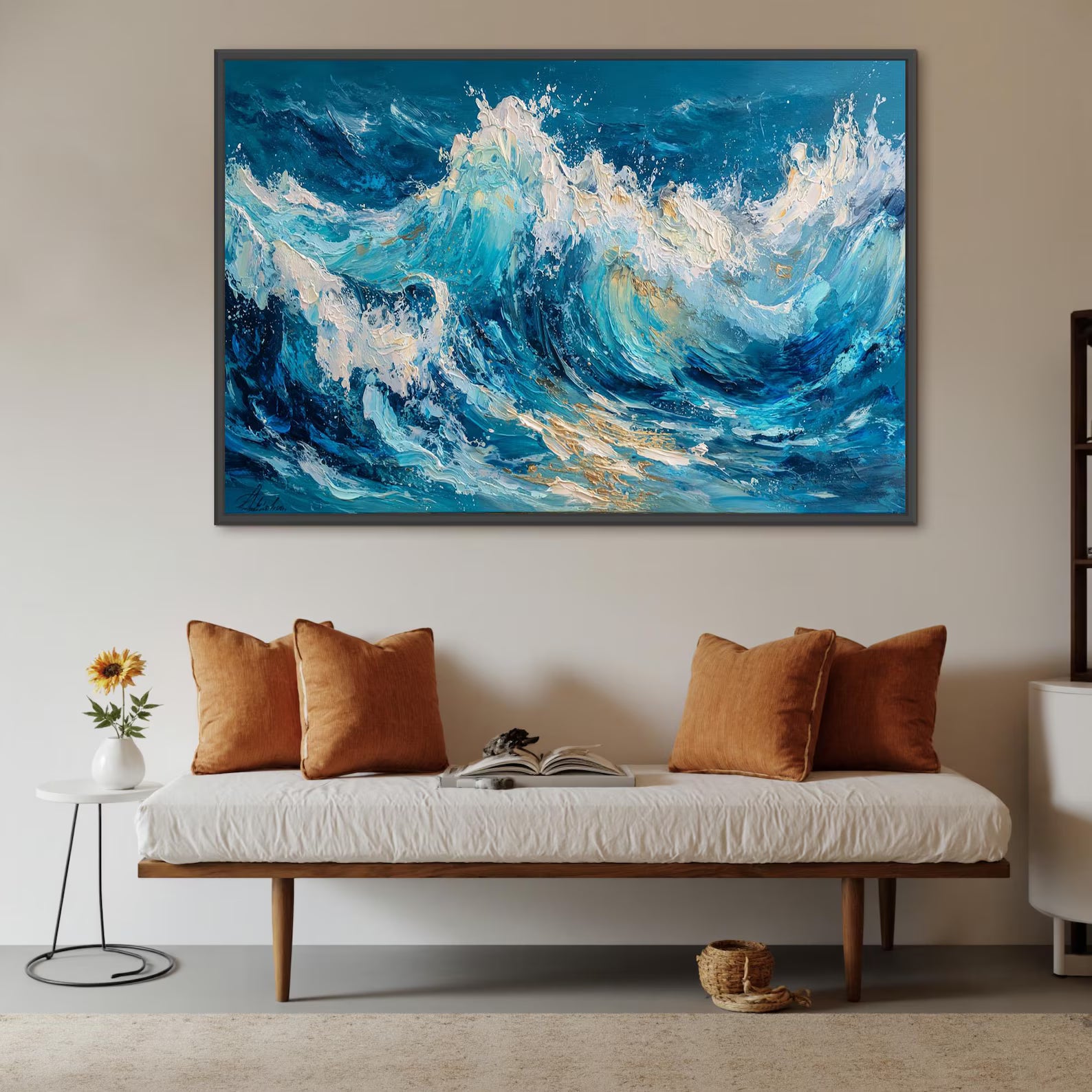 Textured Wave Opulence | Golden Crest