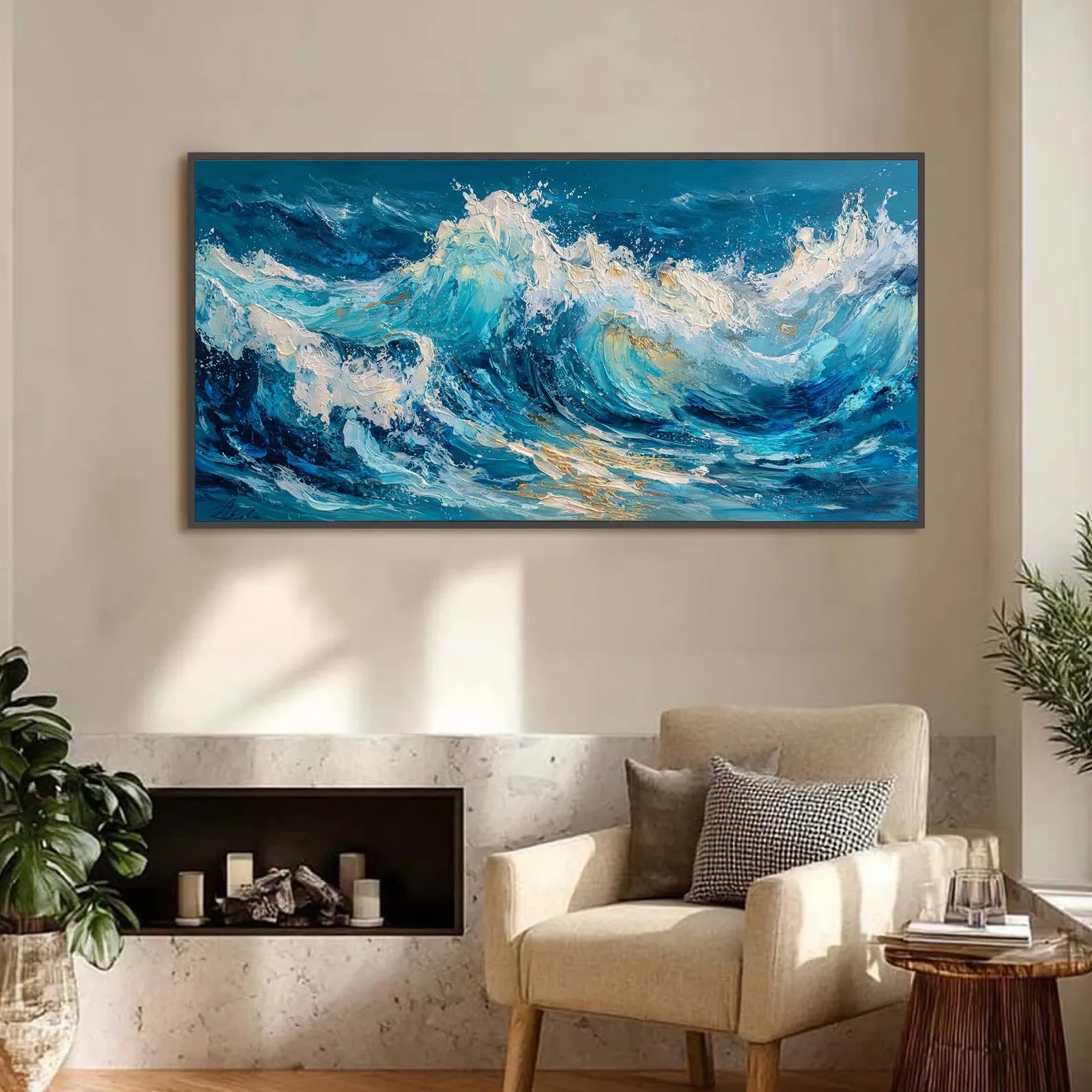 Textured Wave Opulence | Golden Crest