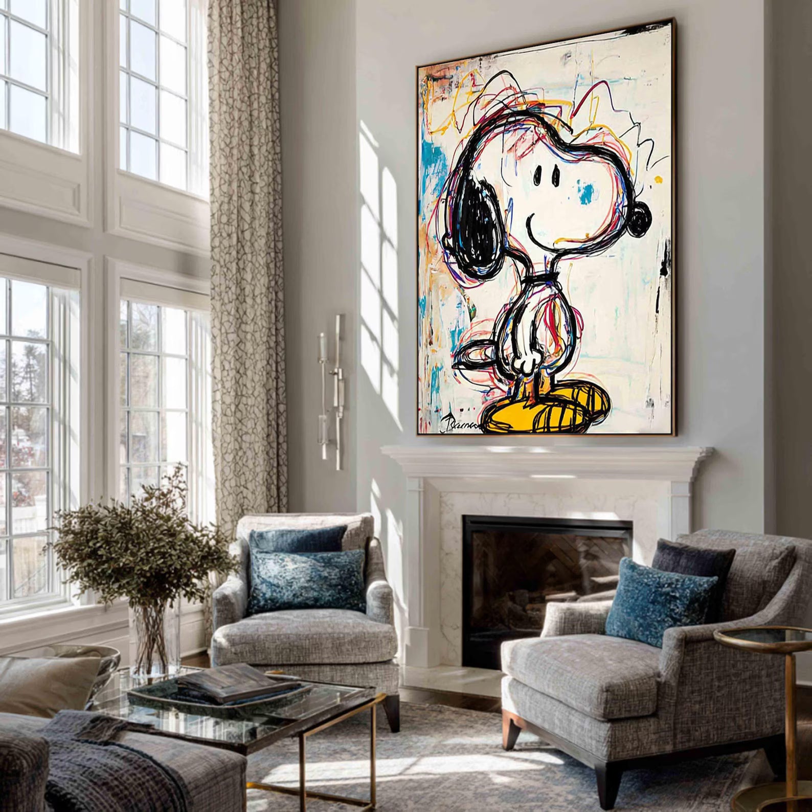 Textured Whimsical Graffiti | Snoopy Sketch