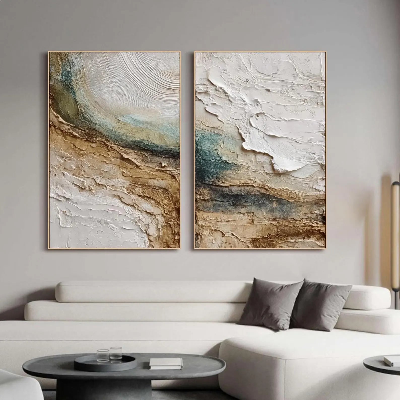 Layered Earth Tones | Abstract Diptych