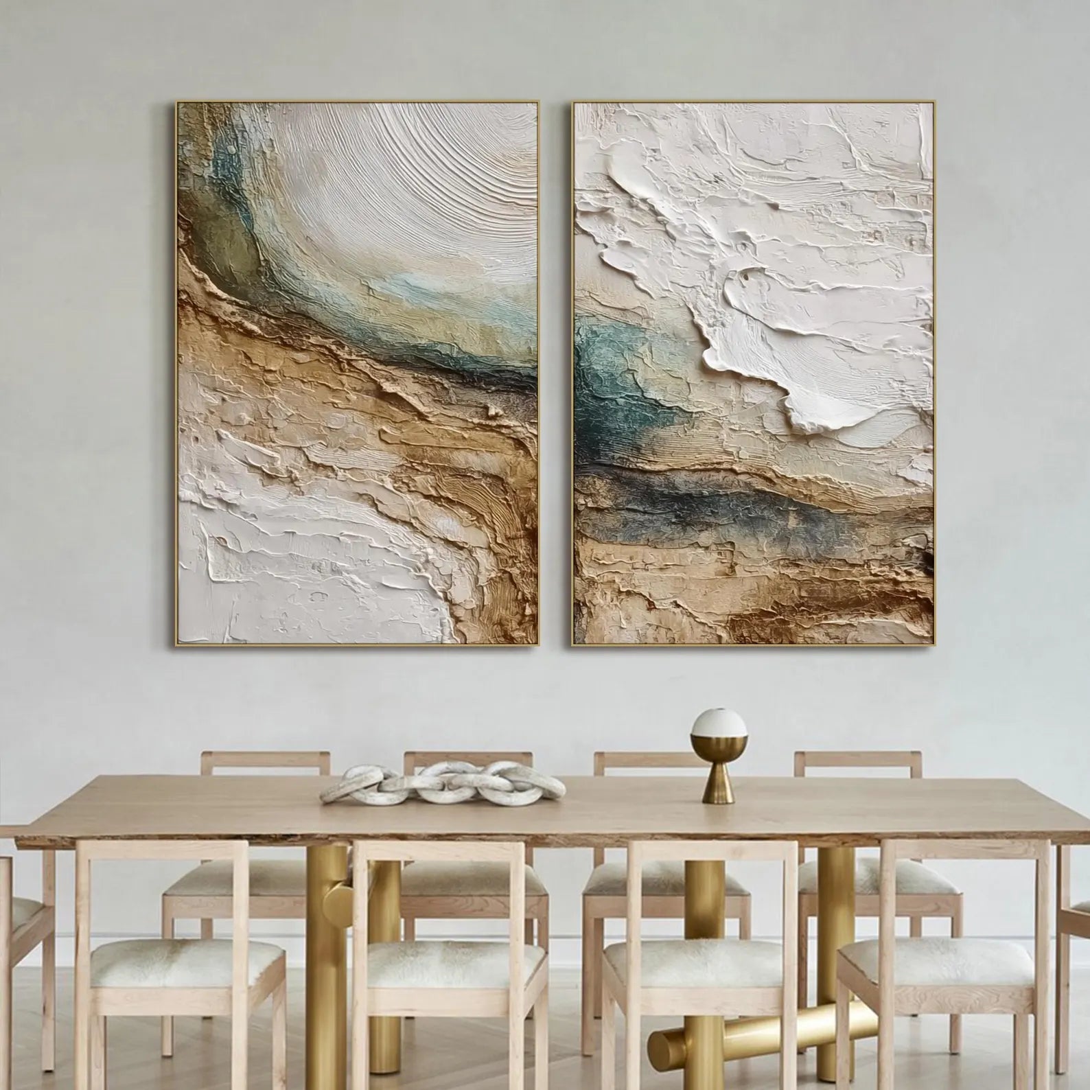 Layered Earth Tones | Abstract Diptych