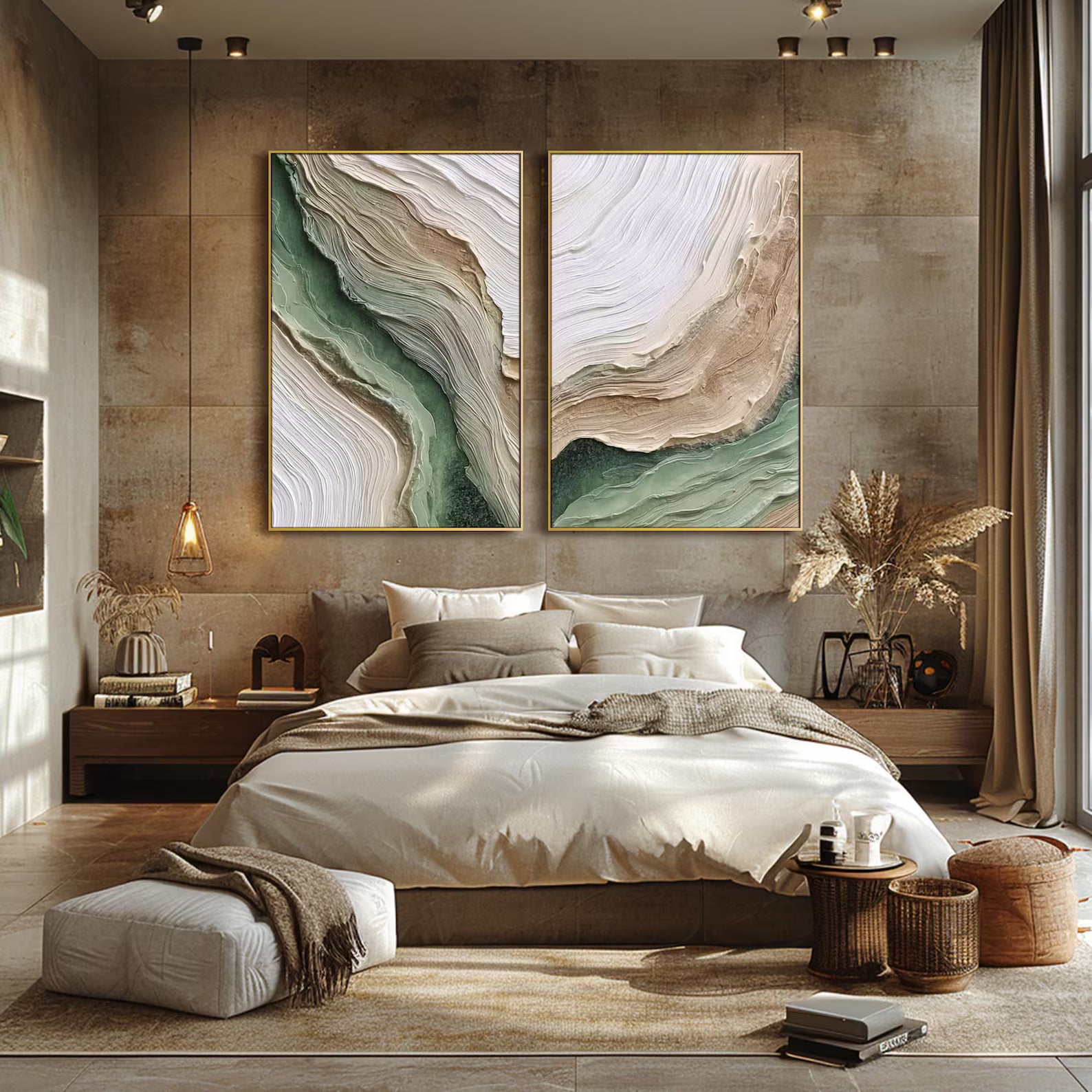 Organic Textured Waves | Sage Green