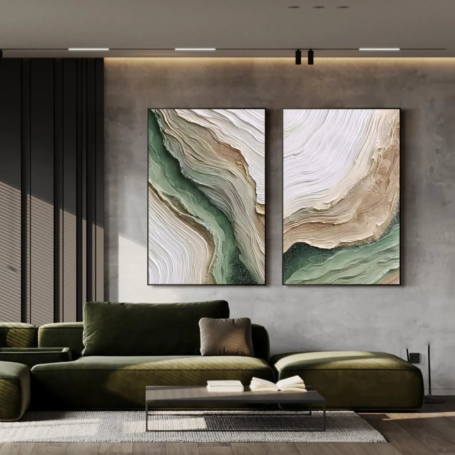 Organic Textured Waves | Sage Green