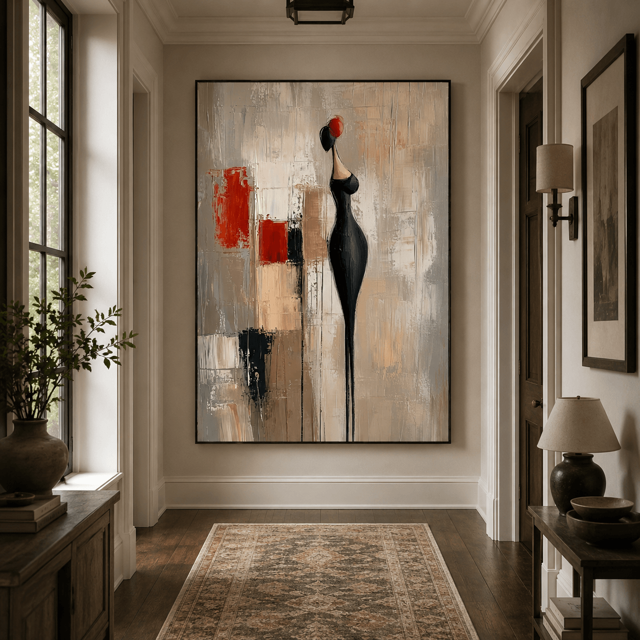 Textured Abstract Silhouette | Bold Red