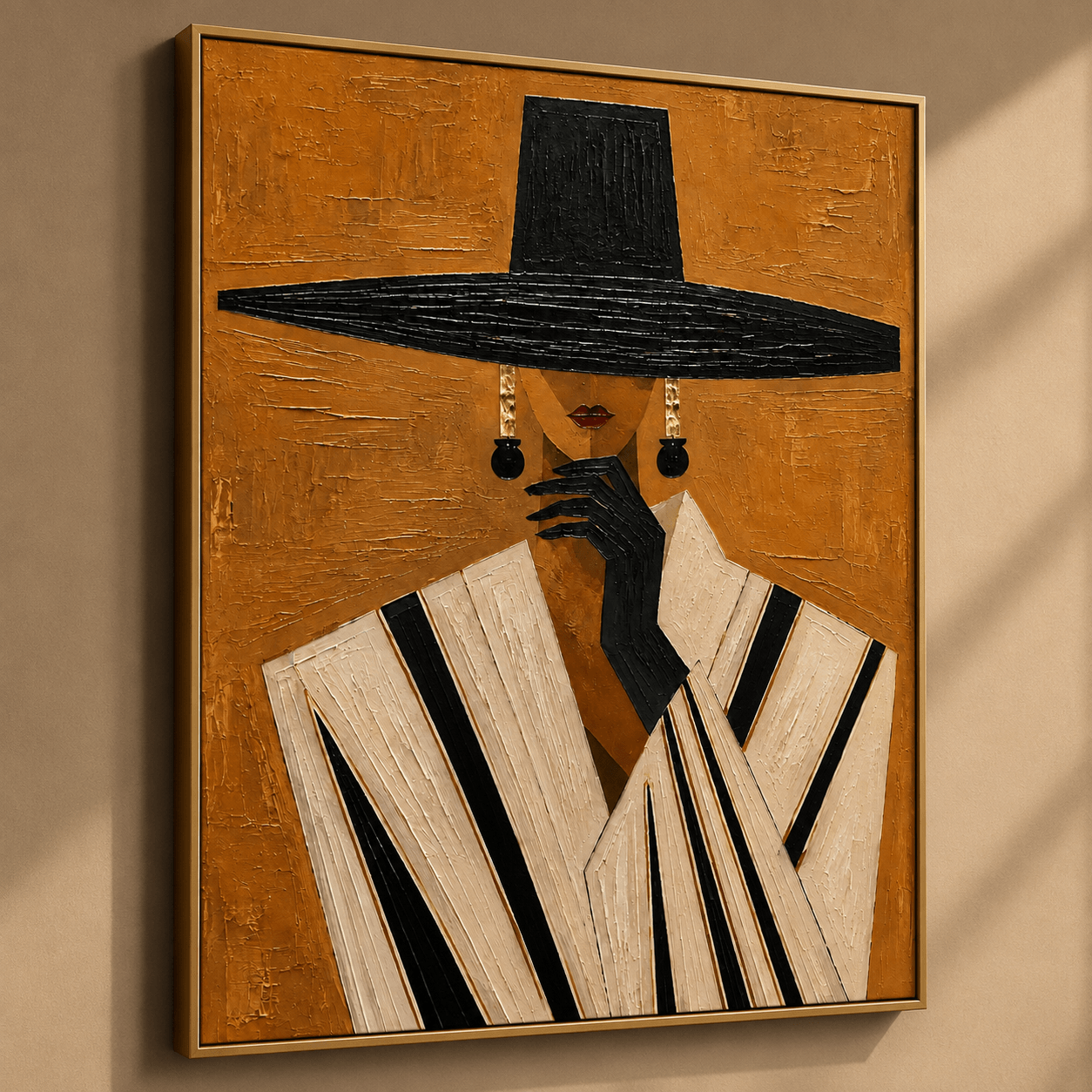 Contemporary Luxe Art | Hat & Striped Poise