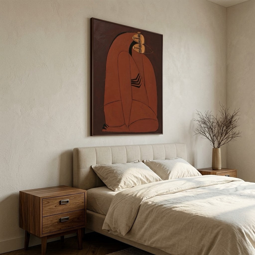 Leaning Into Closeness — vertical folk & whimsical figure art, view 7