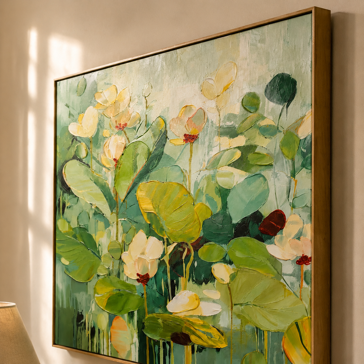 Lotus Pond Morning oil painting room view 7