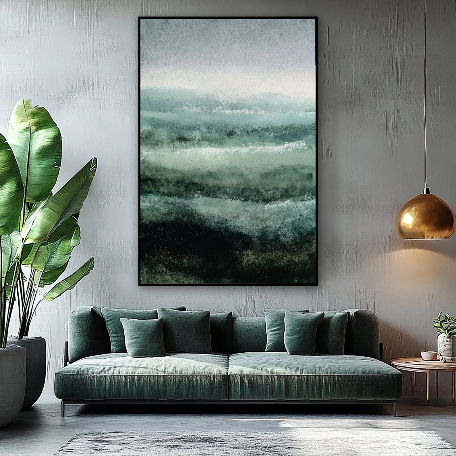 Teal Waves Abstract Art | Calm Depth
