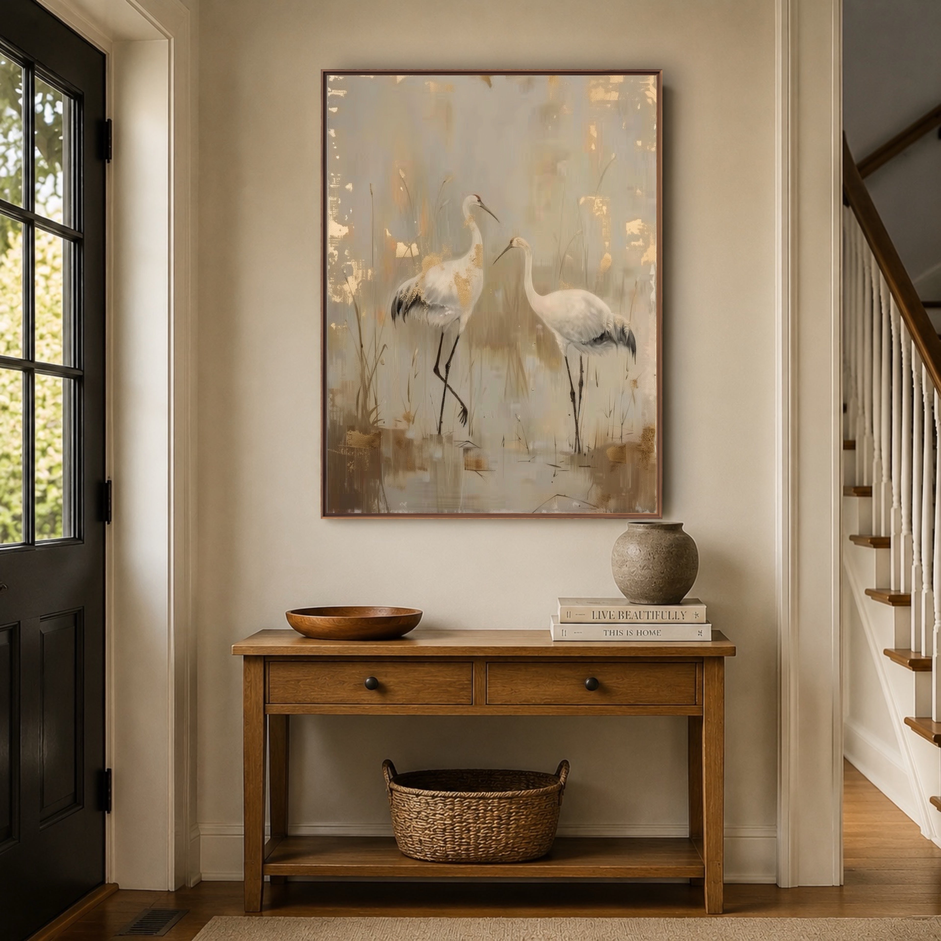 Marshlight Crane Gathering — artwork view 2