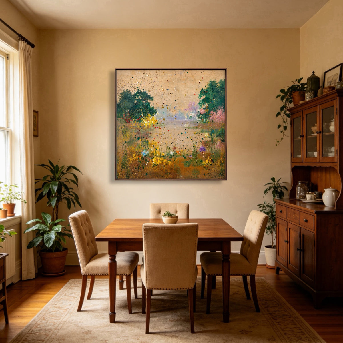 Meadow Under Light oil painting room view 2