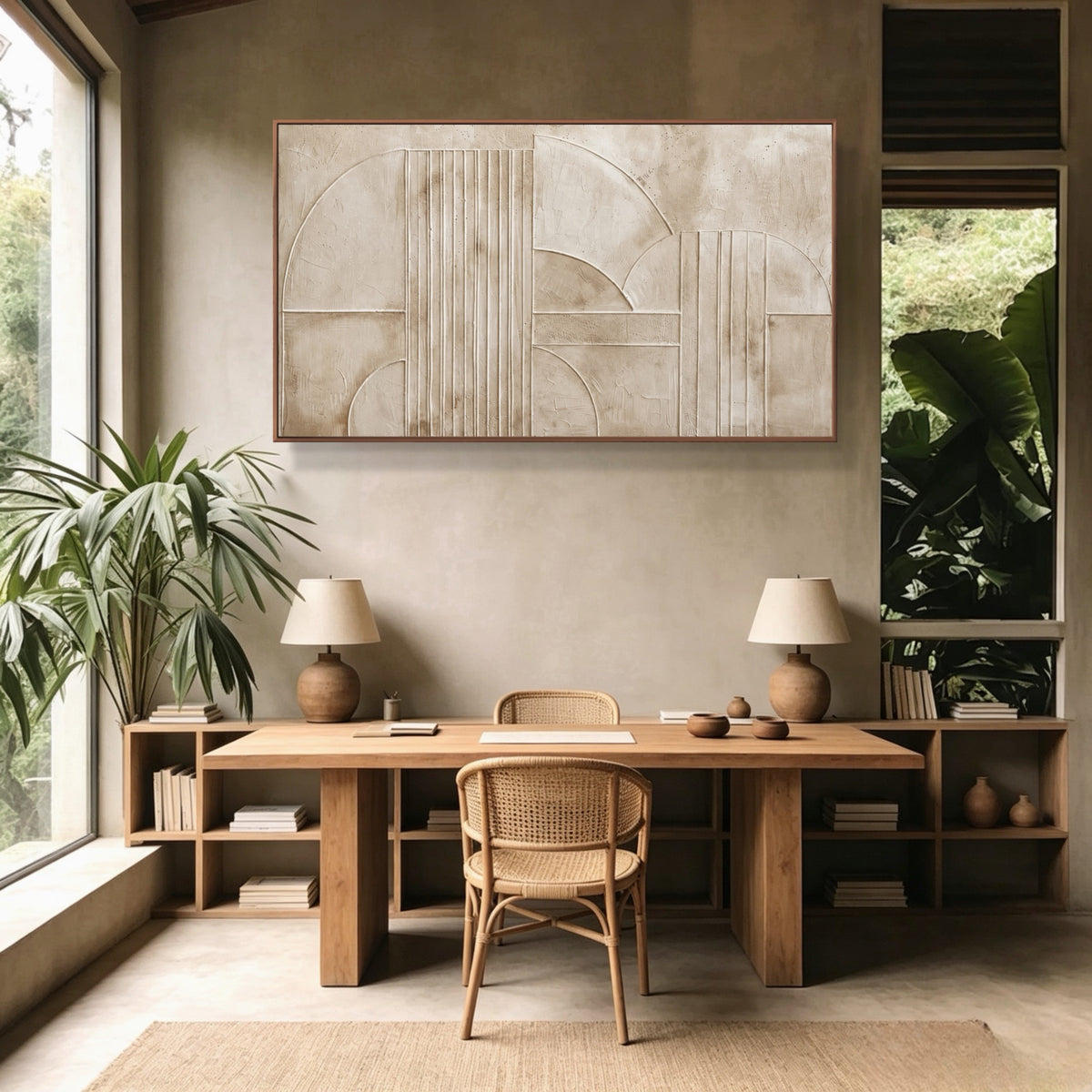 Measured Arc Composition — horizontal geometric & linear art, view 3