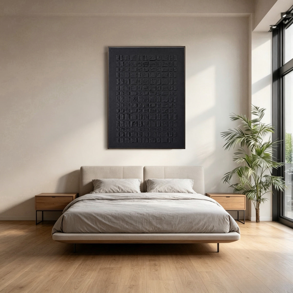 Midnight Tile Order — vertical textured & impasto art, view 2