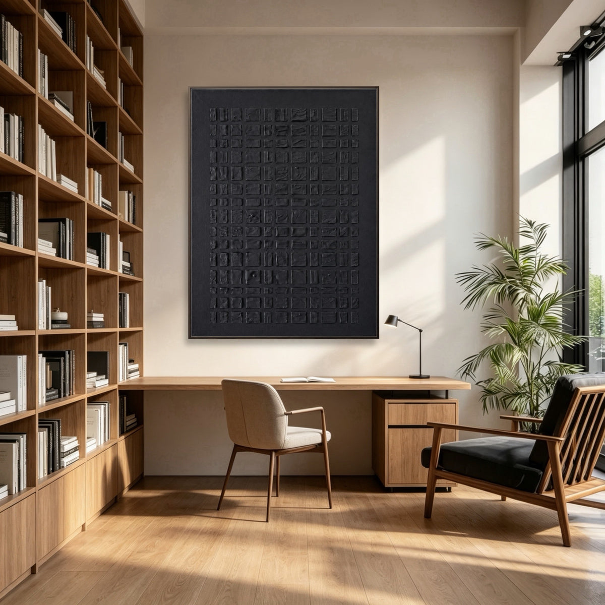 Midnight Tile Order — vertical textured & impasto art, view 3