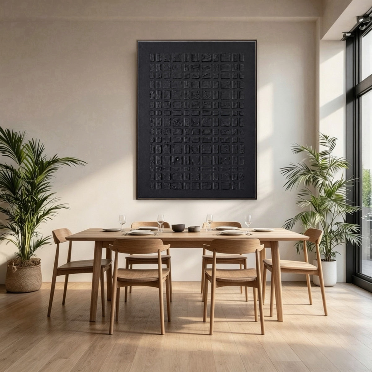 Midnight Tile Order — vertical textured & impasto art, view 4