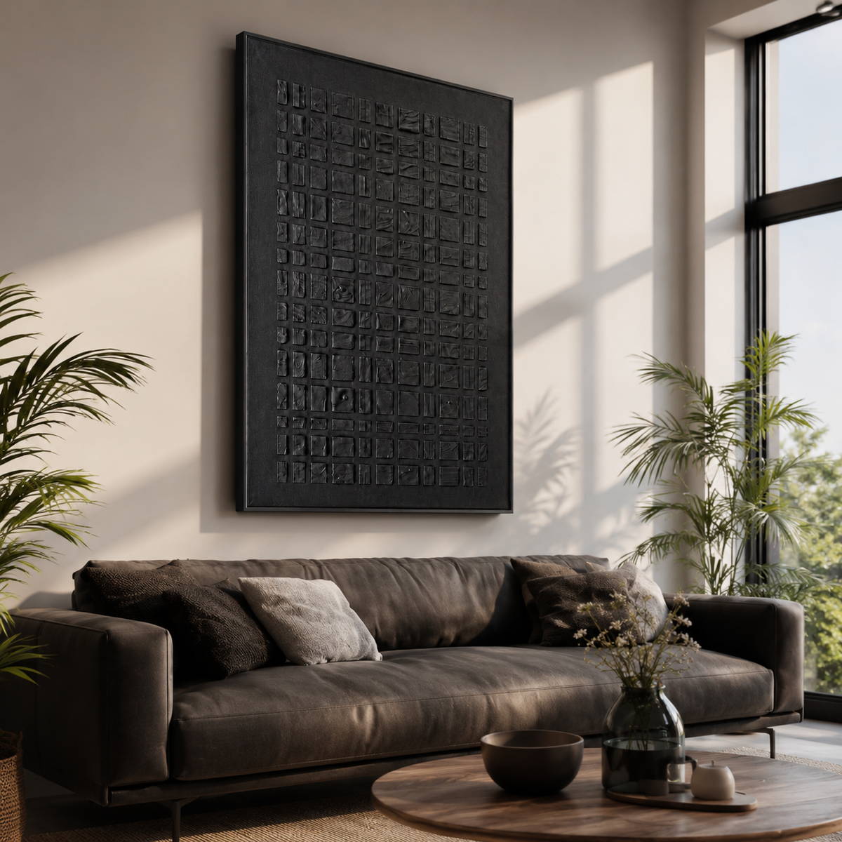 Midnight Tile Order — vertical textured & impasto art, view 6