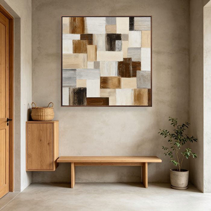 Neutral Mosaic Rhythm oil painting view 4