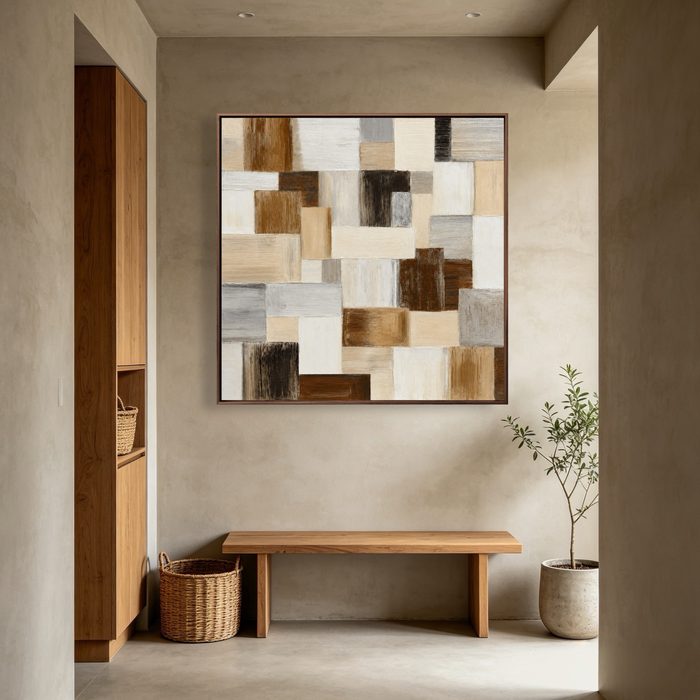 Neutral Mosaic Rhythm oil painting view 5